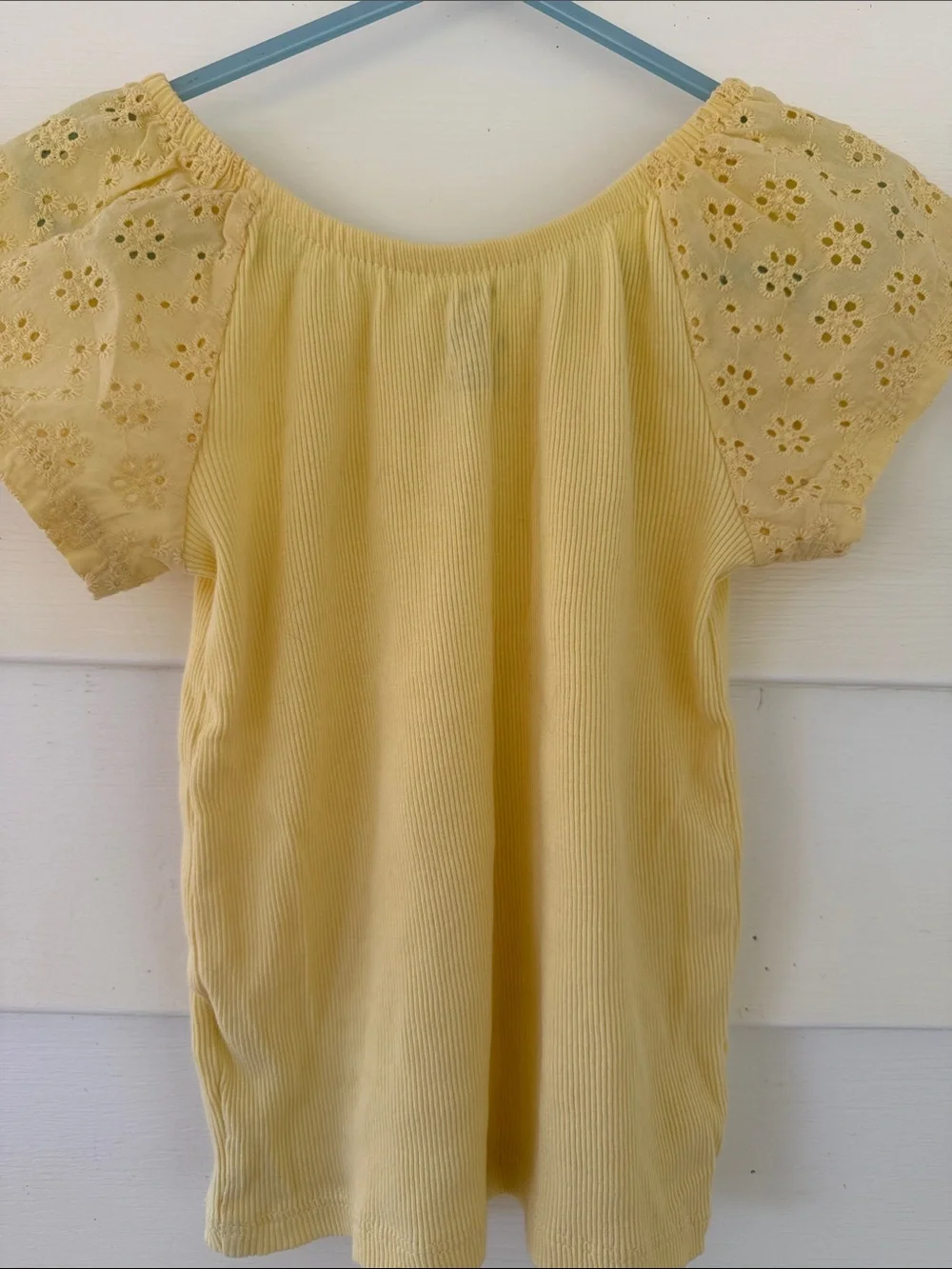 Carter's Pale Yellow Eyelet Sleeve Top